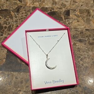 Vera Bradley Silver Crescent Moon Necklace